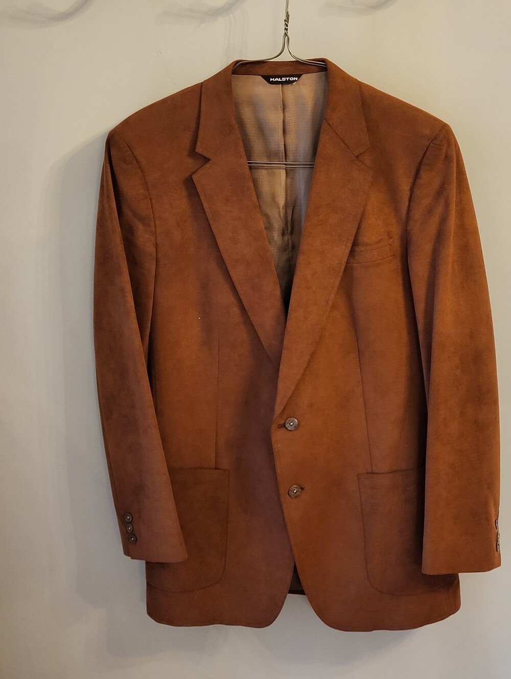 Halston 70s Halsuede 44L Blazer Rust Brown